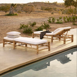 Tine K bamboo sun lounger with white cushion