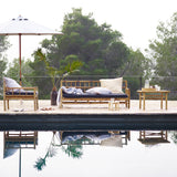 outdoor bamboo sofa in grey 