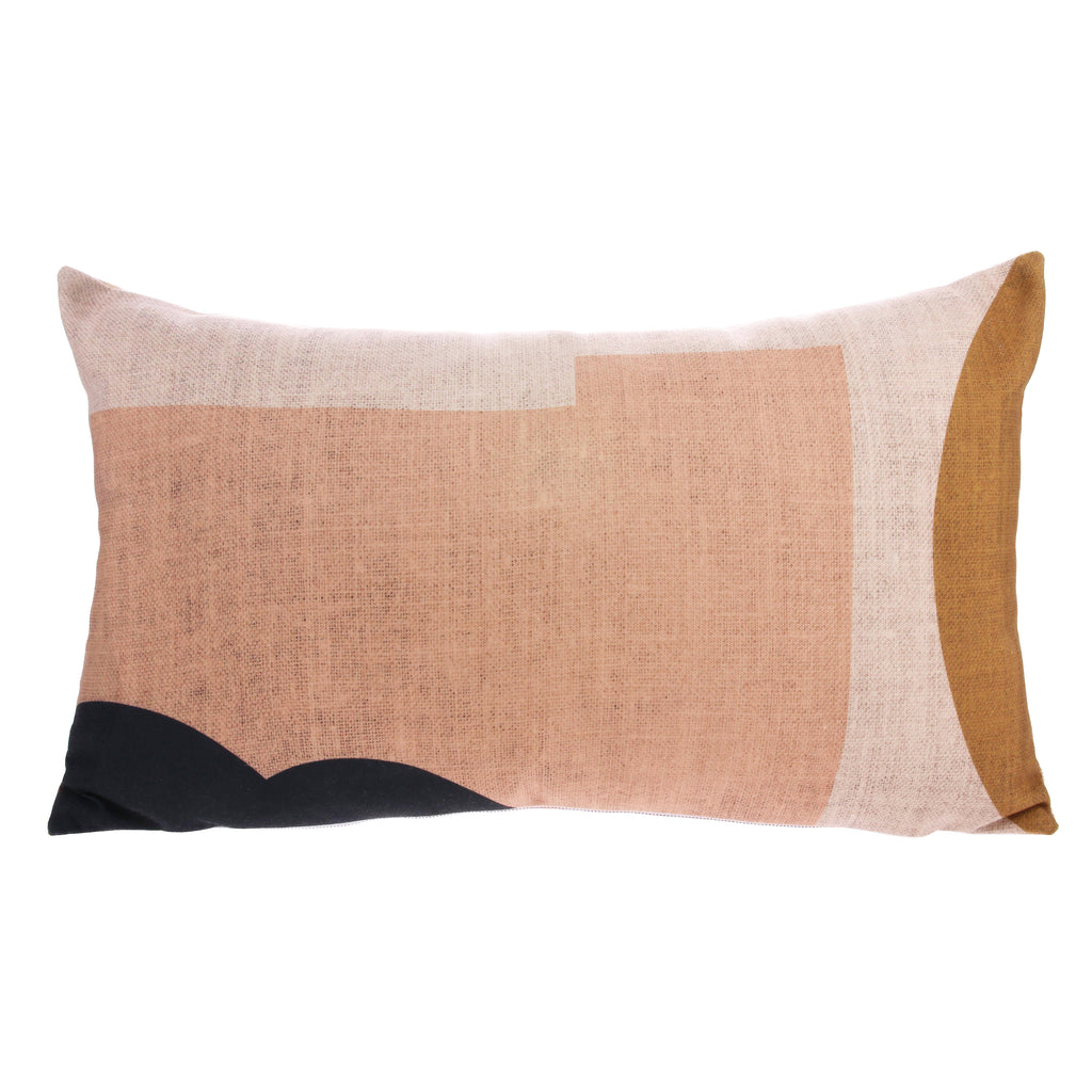 abstract patterned pink cushion