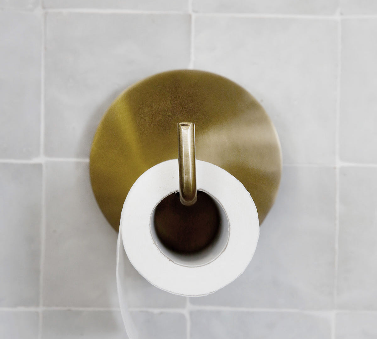 modern brass toilet roll holder from House Doctor