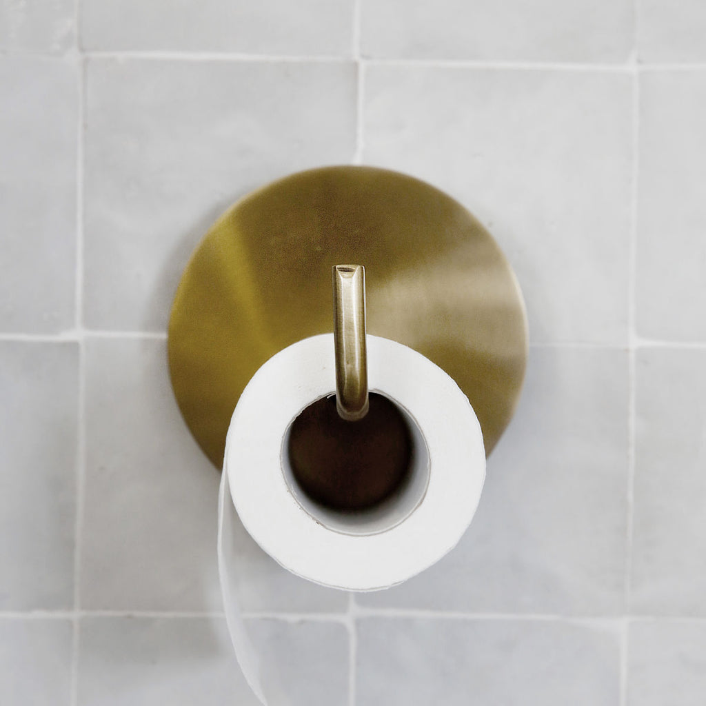 modern brass toilet roll holder from House Doctor